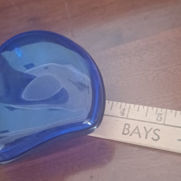 Authentic Tiffany & Co Elsa Peretti Cobalt Crystal Heart Trinket Box Signed - Picture 5 of 6